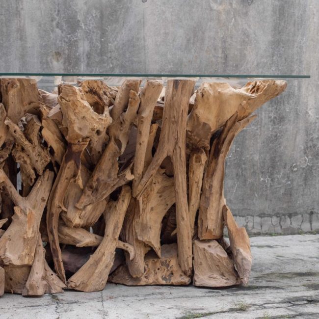 TEAK ROOT CONSOLE TABLE - Image 6