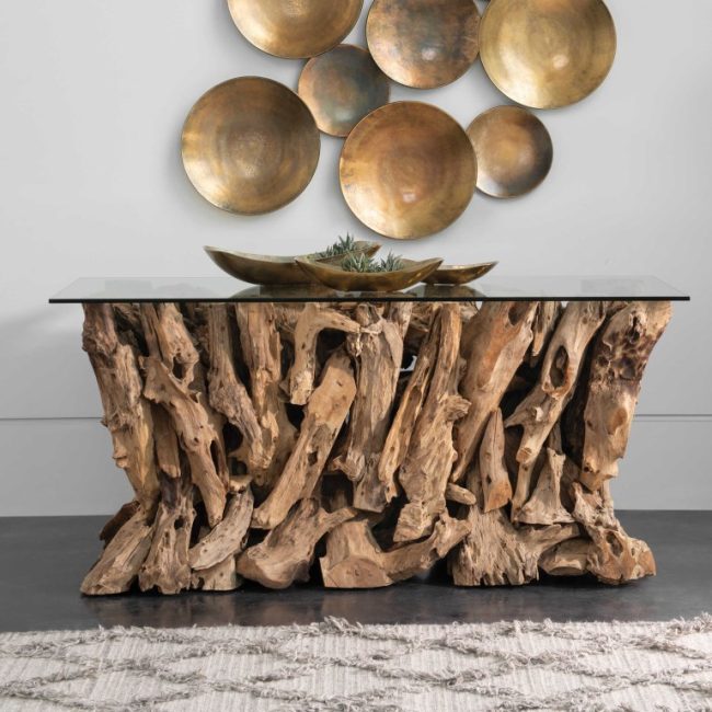 TEAK ROOT CONSOLE TABLE - Image 7